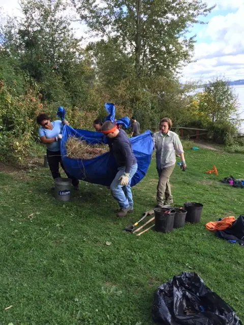 Photo: Lakeside Work Party on a Beautiful Early Fall Day